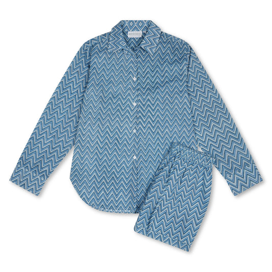 Blue Hand Block Printed Short and Shirt Co-ord Set