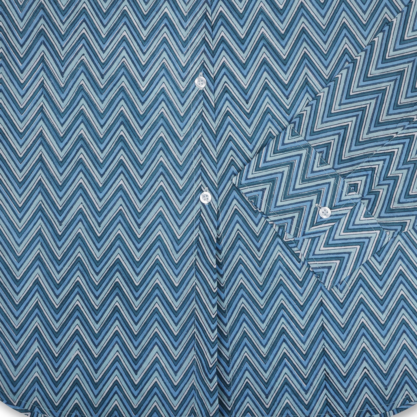 Blue Hand Block Printed Short and Shirt Co-ord Set