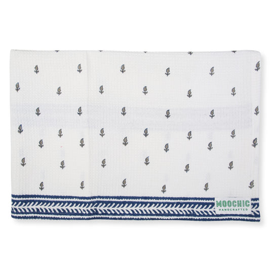 Blue and Grey Booti Tea Towel