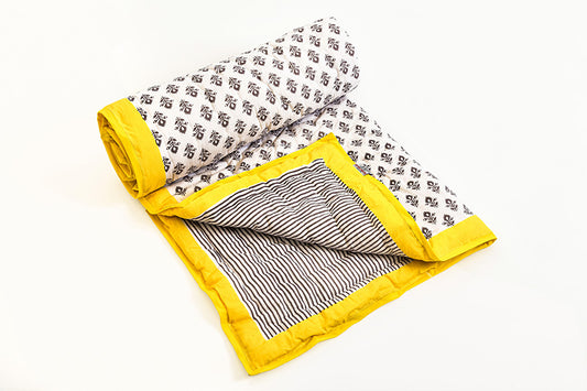Keya and Yellow Quilted Blanket