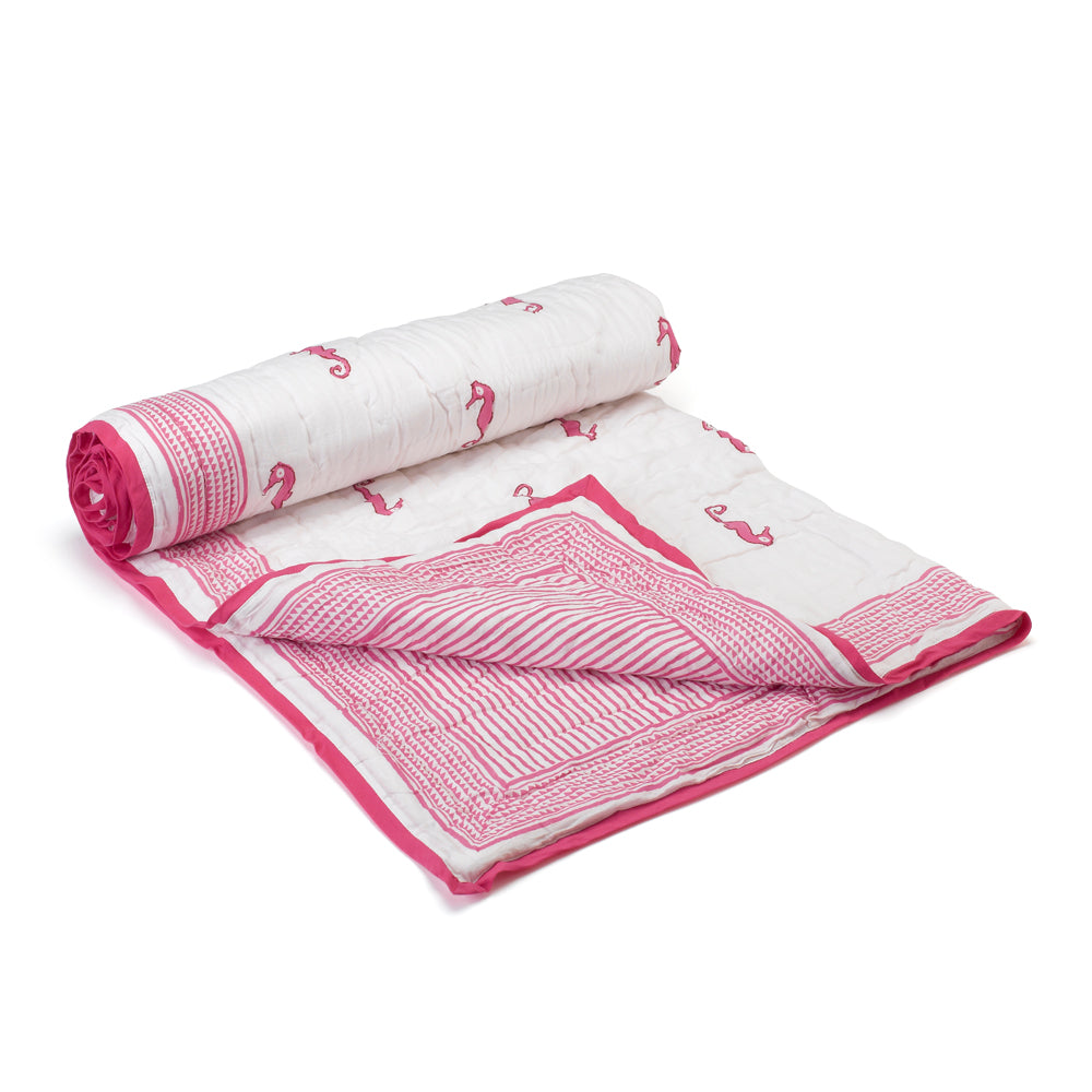 Sea Horse Quilted Blanket