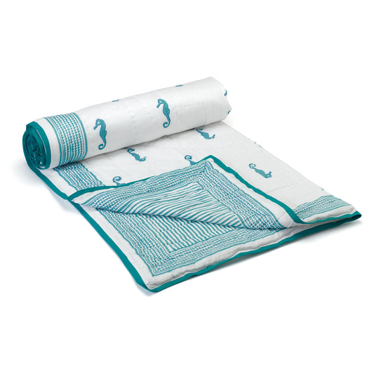 Sea Horse Quilted Blanket